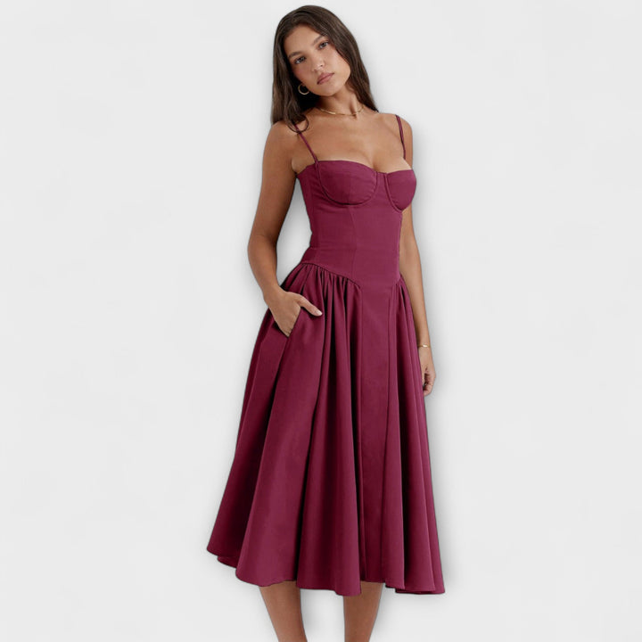 Rosalie | Raffinerad ärmlös korsettklänning