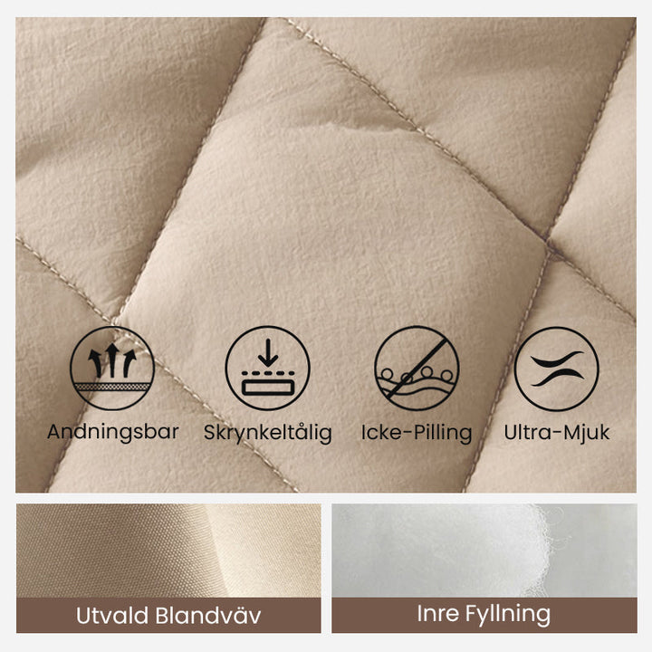 Stickad Patchwork Puffig Jacka för Kvinnor